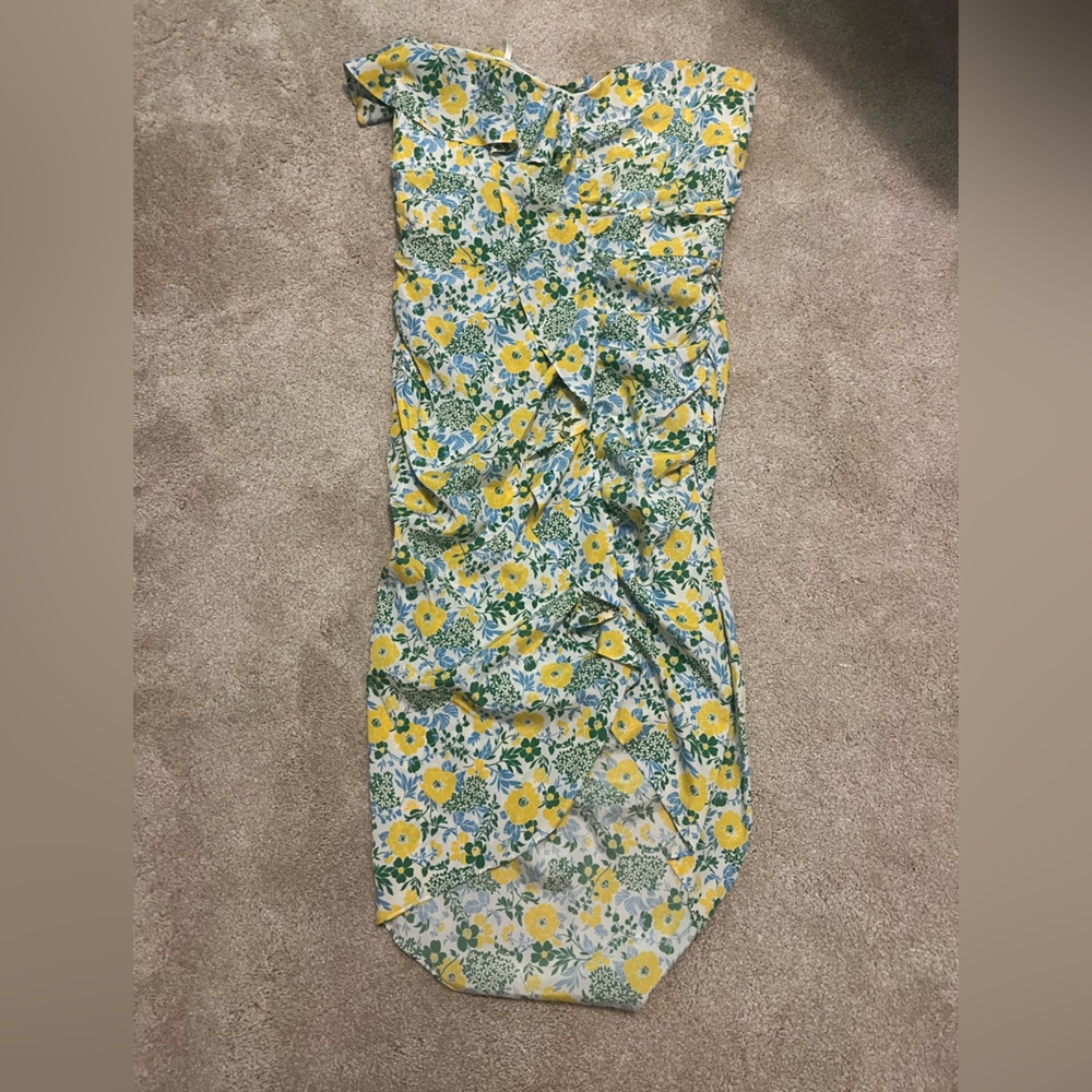 Silk Veronica Beard strapless print dress size 4 - Picture 2 of 6